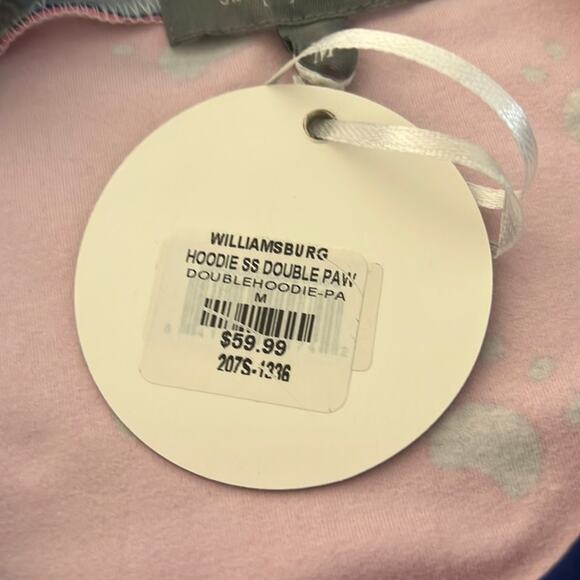 Simply Southern  Dog Print Double Hooded Pullover Top Pink  Woman Size Medium - Picture 9 of 12